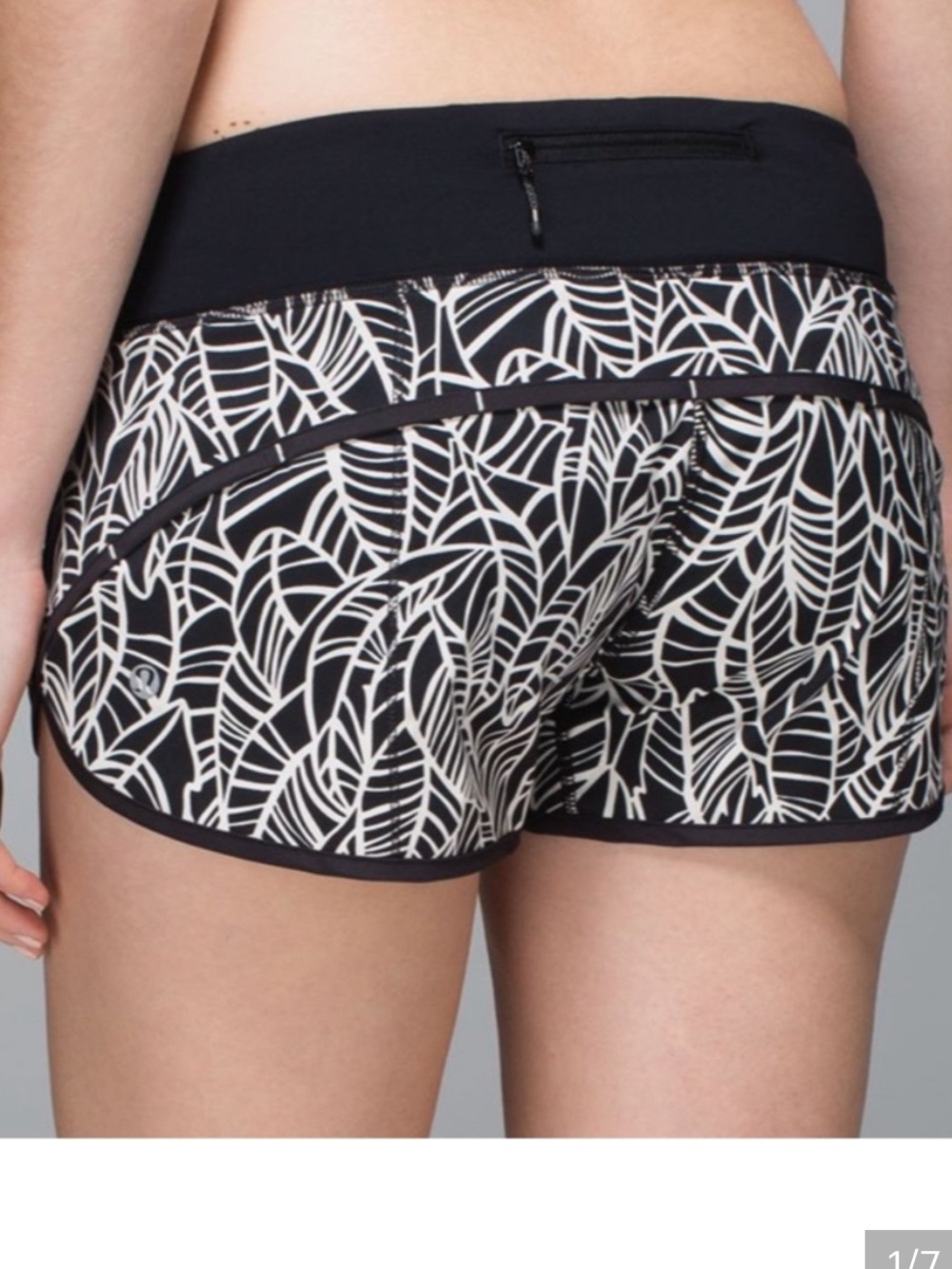 Lululemon Run: Speed Short *2-way Stretch Pretty Palm Black Angel Wing / Black 8